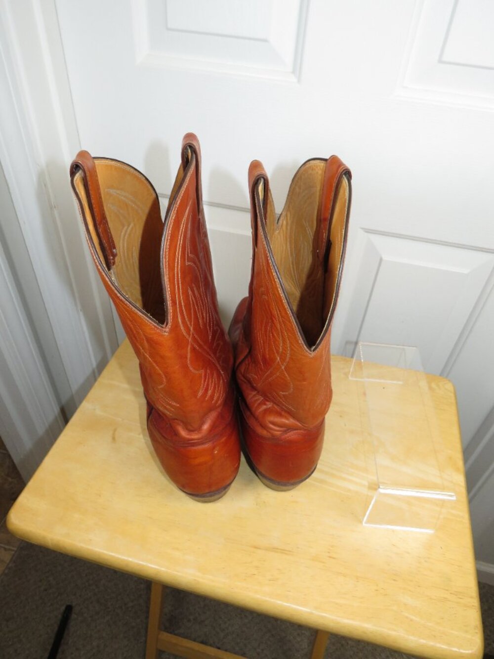Vintage Justin Boots Men’s Size 13 D Style 2497 Tan Leather Cowboy Western USA - Picture 5 of 7